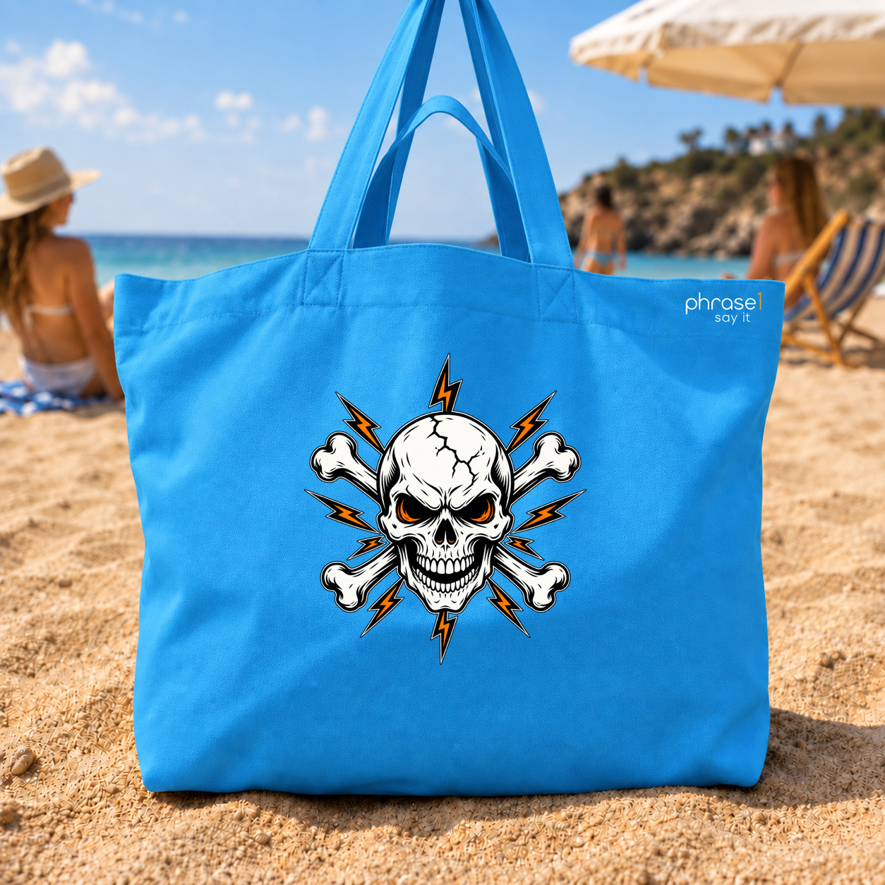 Big Shopper "Totenkopf mit gekreuzten Knochen und Blitzen"