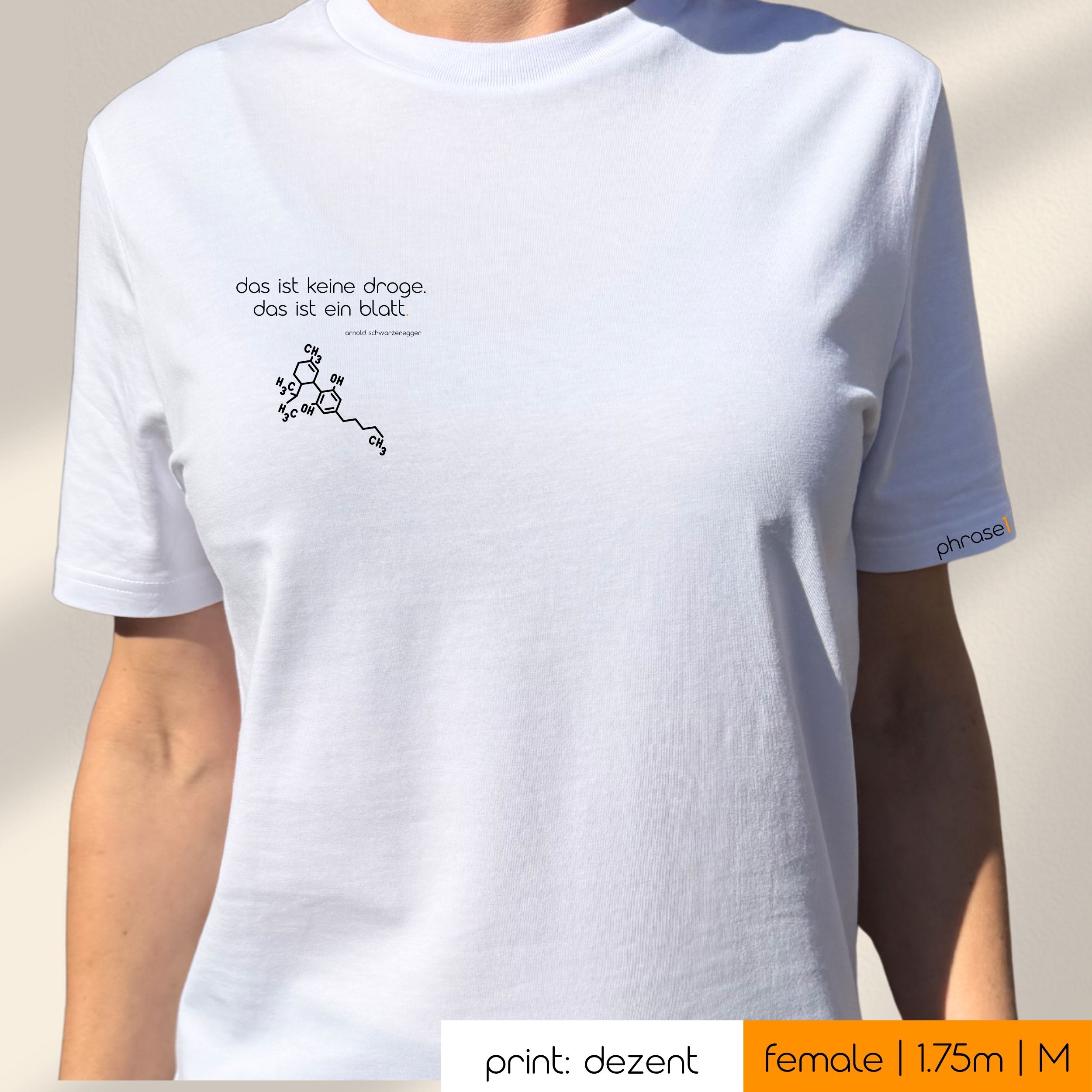 Premium T-Shirt mit Spruch "das ist keine droge. das ist ein blatt." und Visual chemische Formel Premium T-Shirt mit Spruch "das ist keine droge. das ist ein blatt." und Visual chemische Formel