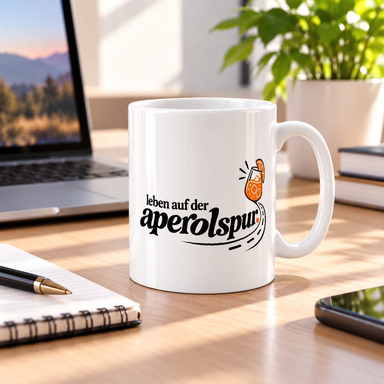 Tasse „leben auf der aperolspur.“