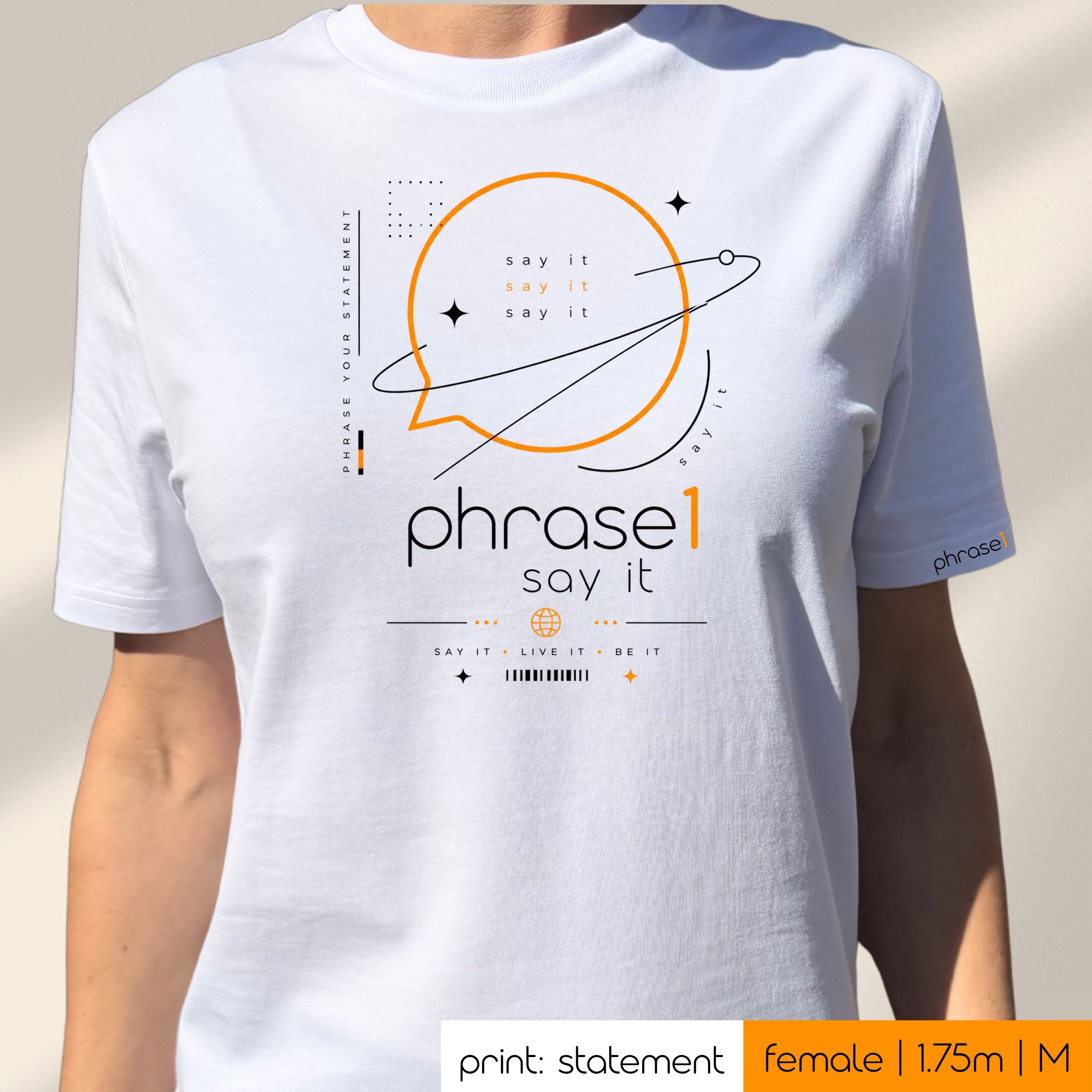 Premium T-Shirt mit Visual "p1 streetwear - orbit." Premium T-Shirt mit Visual "p1 streetwear - orbit."
