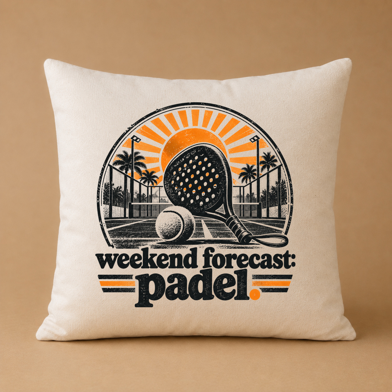 Kissenhülle „weekend forecast: padel.“ Kissenhülle „weekend forecast: padel.“