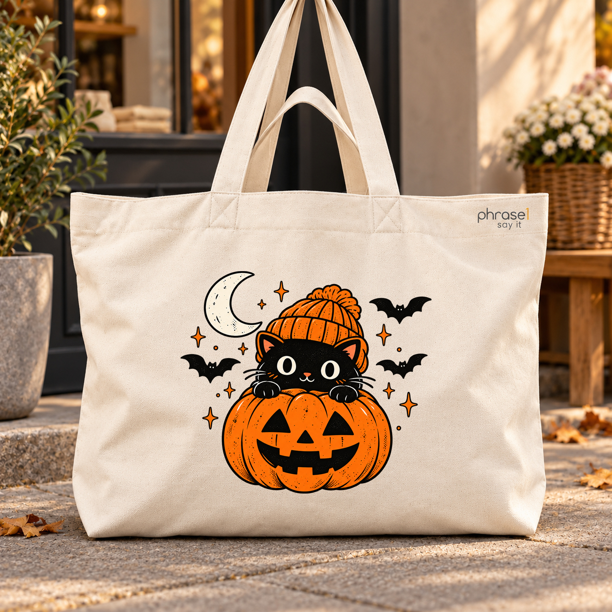 Big Shopper „Halloween Katze im Kürbis.“