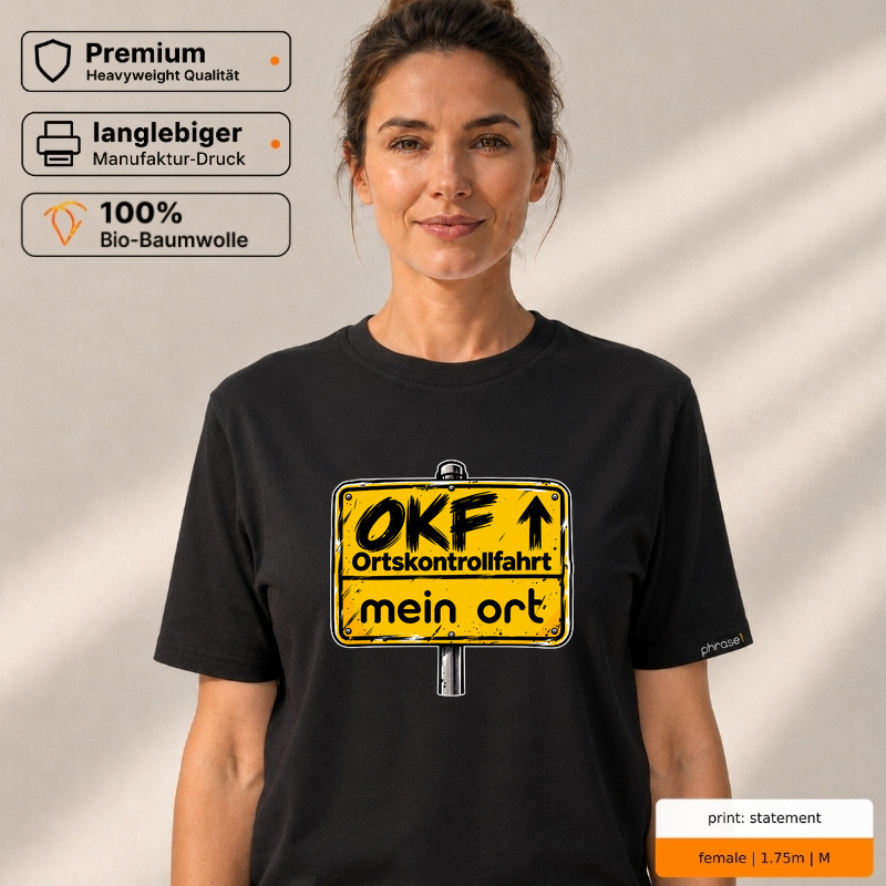 OKF Ortskontrollfahrt – personalisiertes Premium T-Shirt mit Wunschort