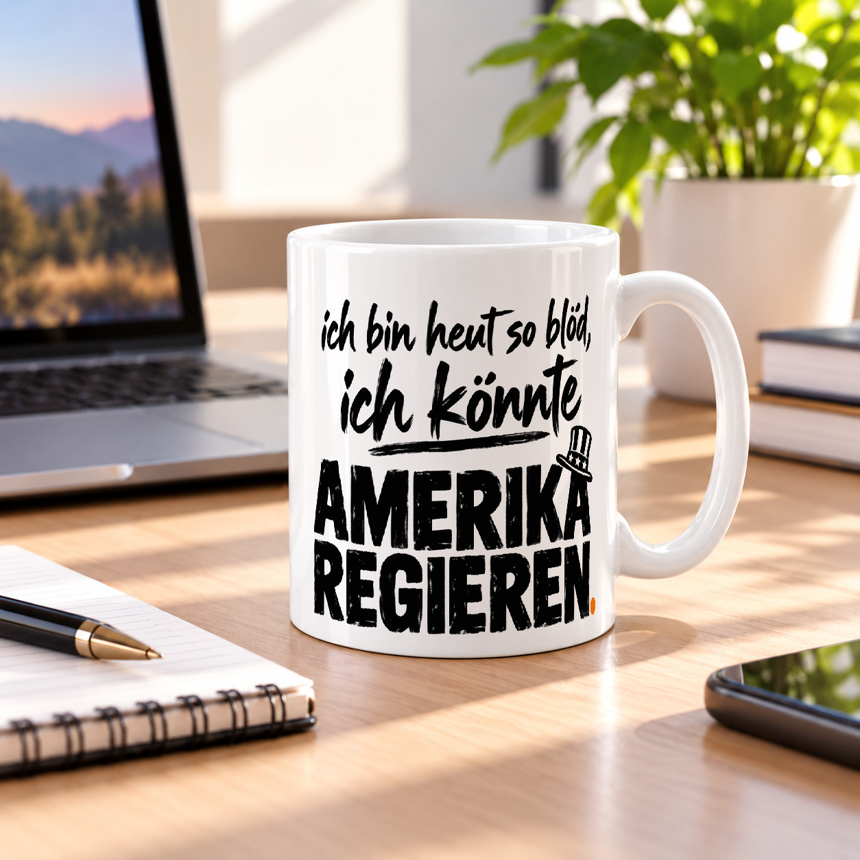 Tasse „ich bin heut so blöd, ich könnte AMERIKA REGIEREN.“ Tasse „ich bin heut so blöd, ich könnte AMERIKA REGIEREN.“