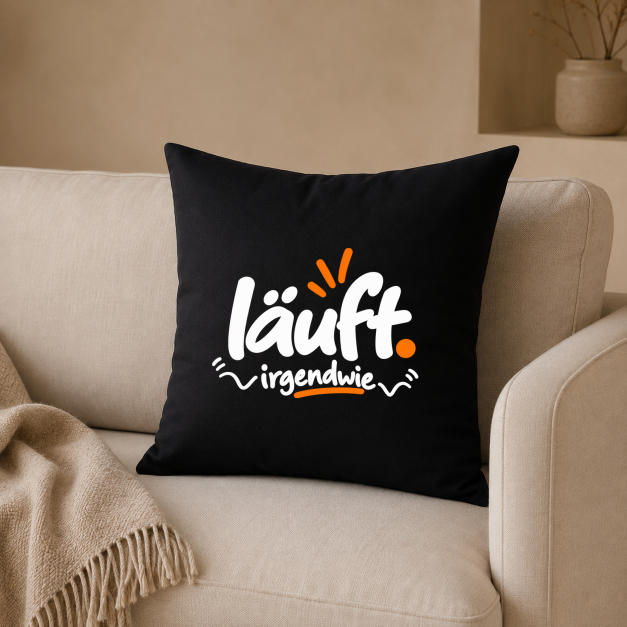 Kissenhülle „läuft. irgendwie.“