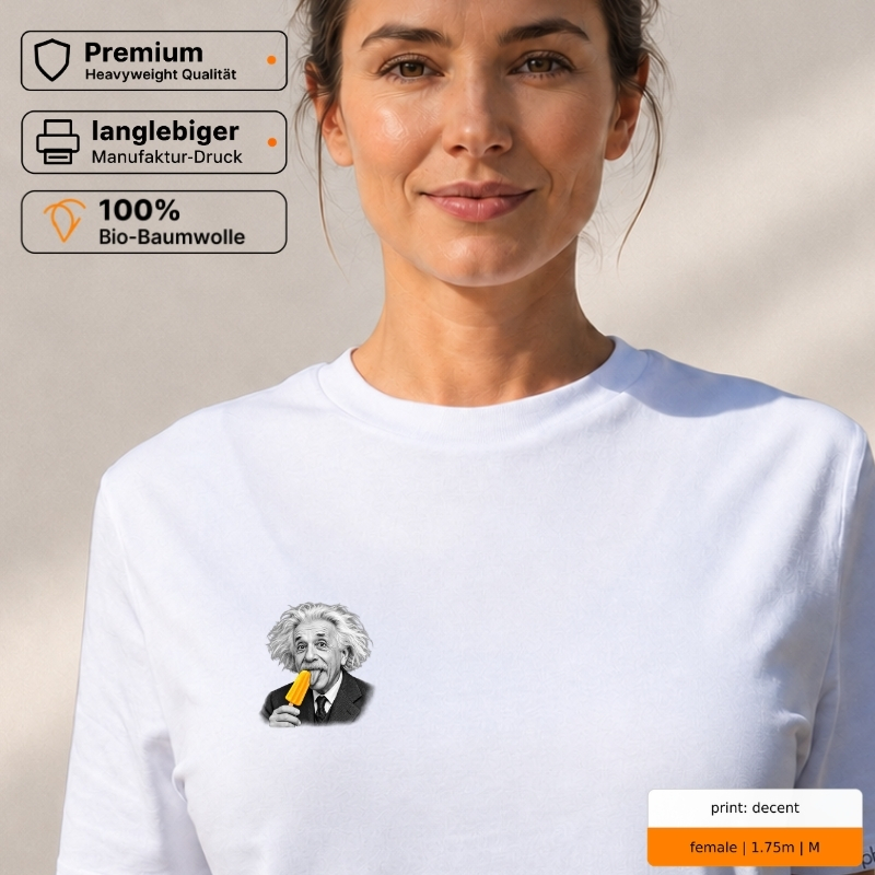 Premium T-Shirt „Genie mit Eis“ – Wissenschaftler-Motiv