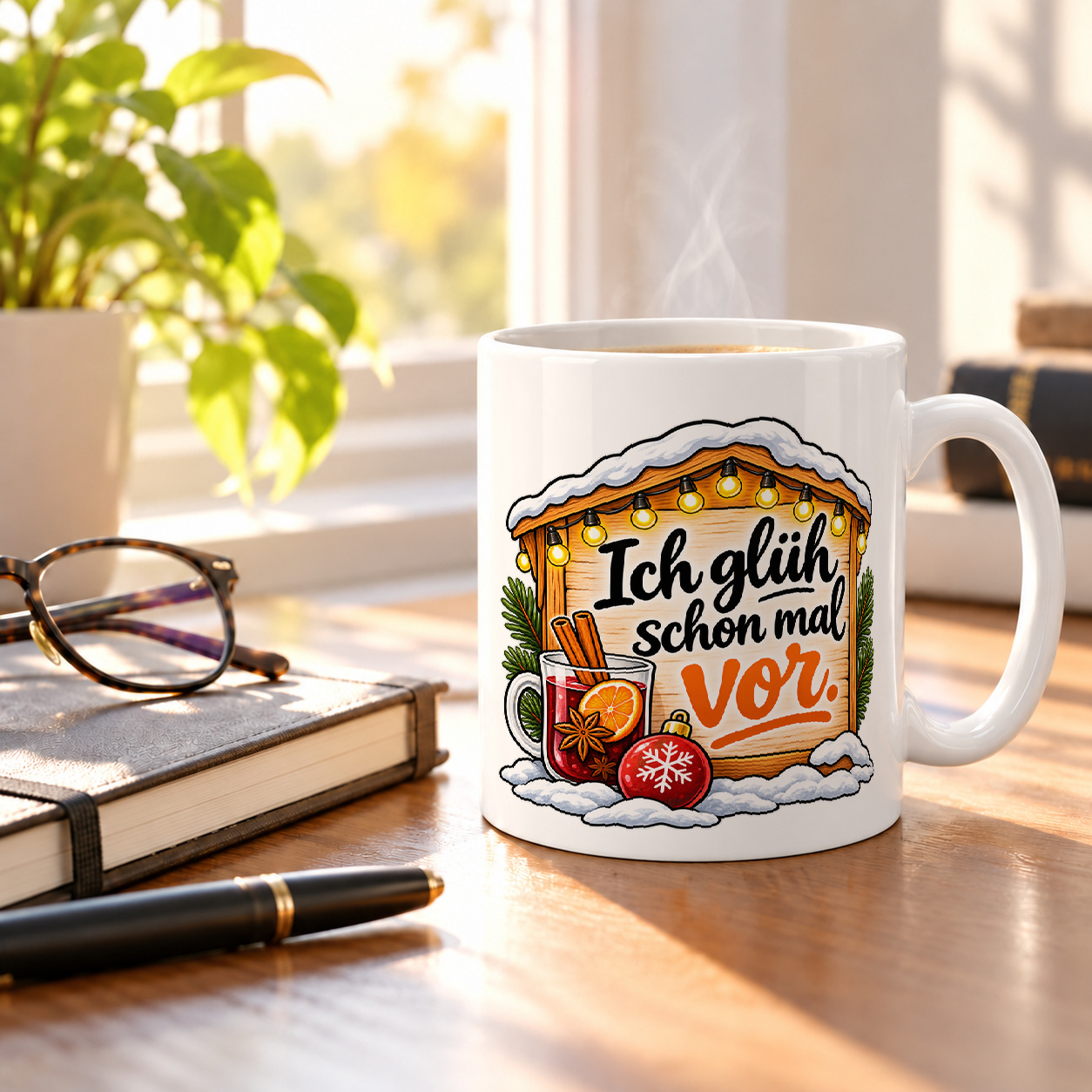 Tasse „Ich glüh schon mal vor.“ Tasse „Ich glüh schon mal vor.“