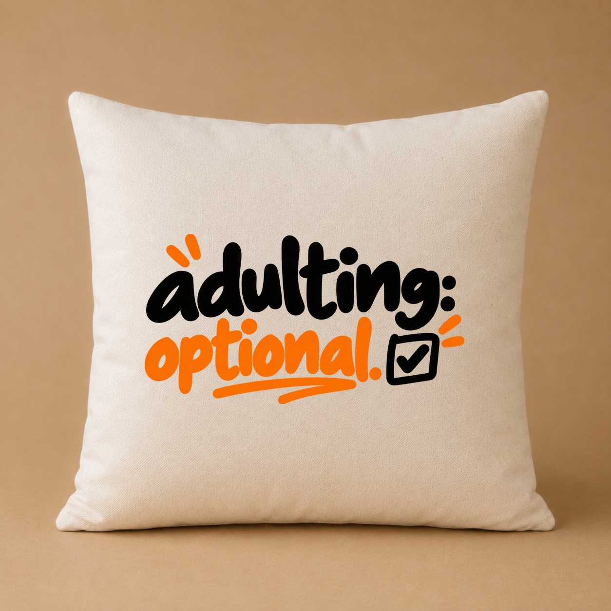 Kissenhülle „adulting optional.“