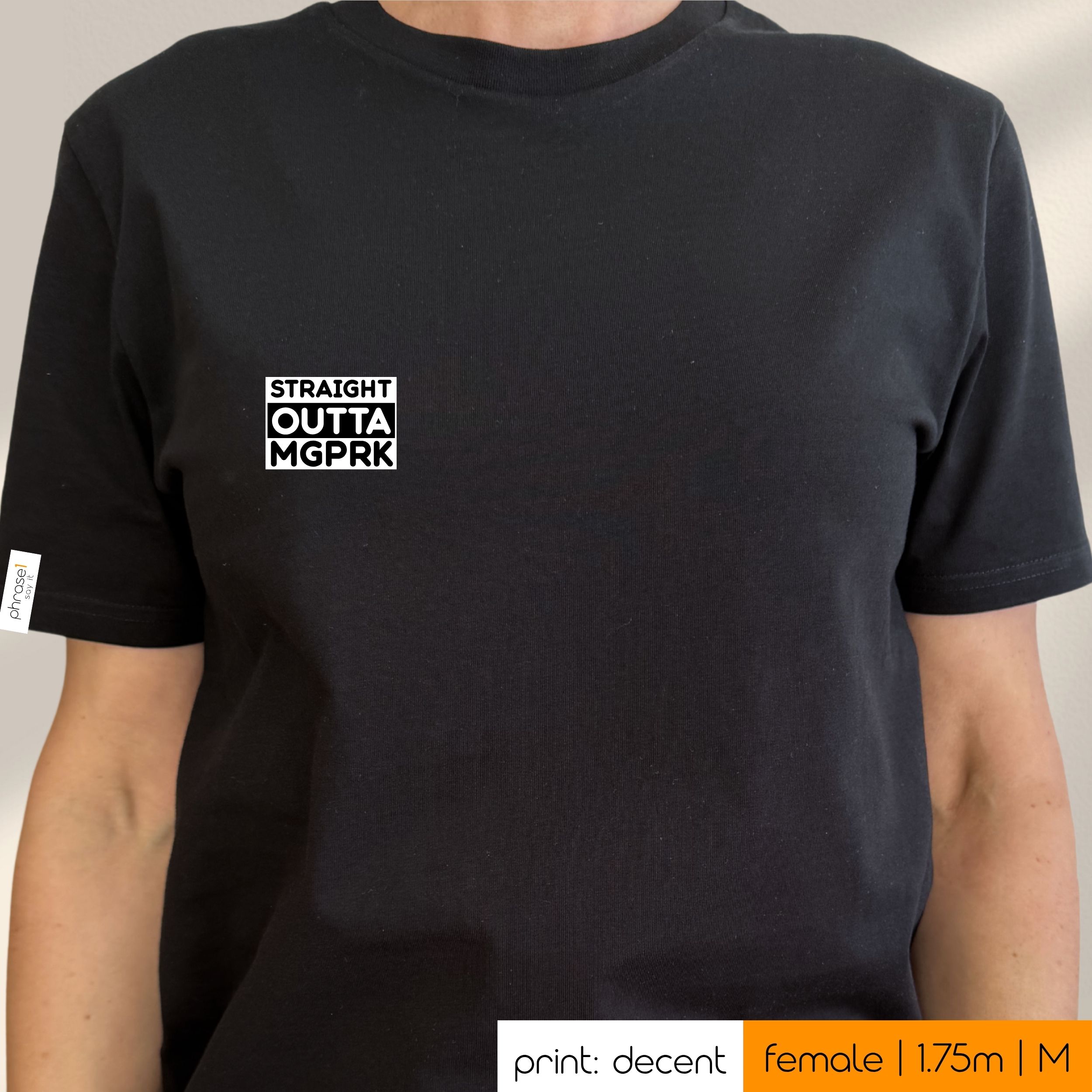 Premium T-Shirt mit Spruch "straight outta mgprk" und Visual Premium T-Shirt mit Spruch "straight outta mgprk" und Visual