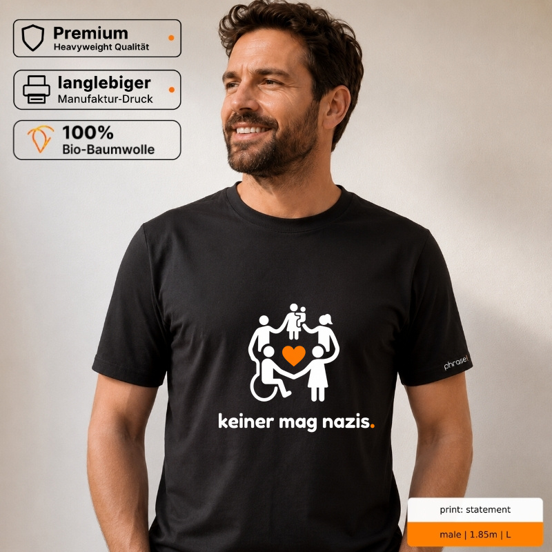 Premium T-Shirt „keiner mag nazis.“