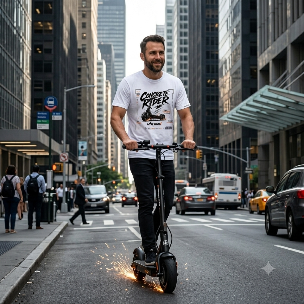 Premium T-Shirt mit Visual "CONCRETE RIDER - phrase1 iconic streetwear" Premium T-Shirt mit Visual "CONCRETE RIDER - phrase1 iconic streetwear"
