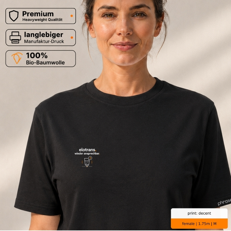 Premium T-Shirt mit „elotrans. wieder ansprechbar.“ Statement