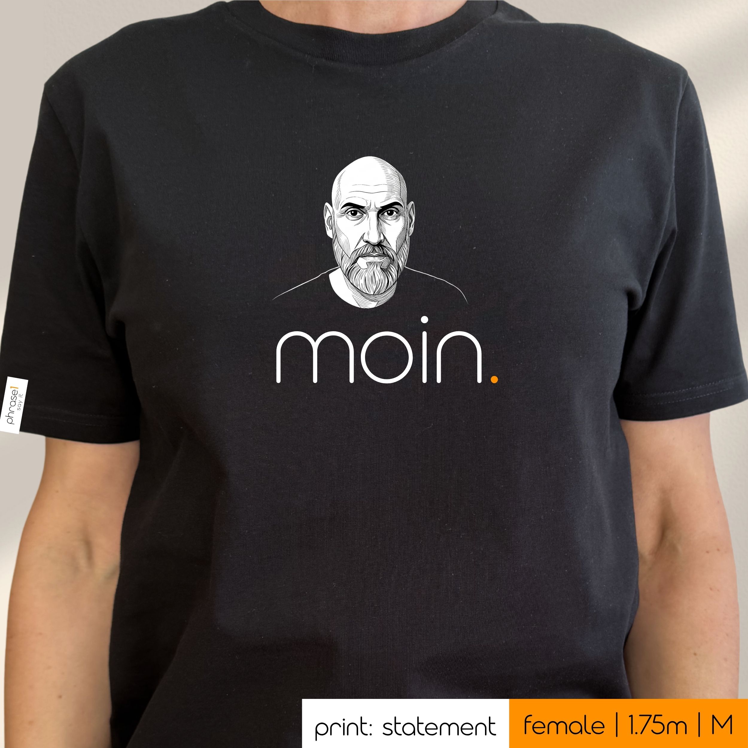 Premium T-Shirt mit Spruch "moin." und Visual nordic man Premium T-Shirt mit Spruch "moin." und Visual nordic man