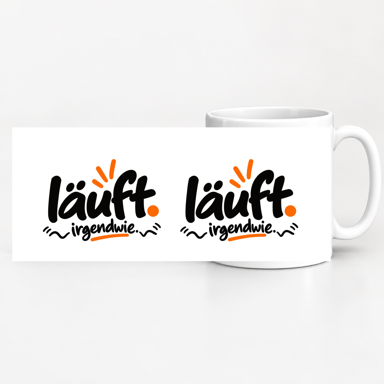 Tasse „läuft. irgendwie.“