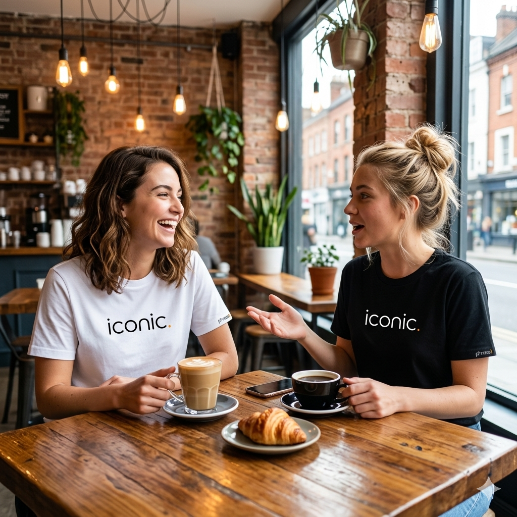 Premium T-Shirt mit Spruch "iconic." Premium T-Shirt mit Spruch "iconic."