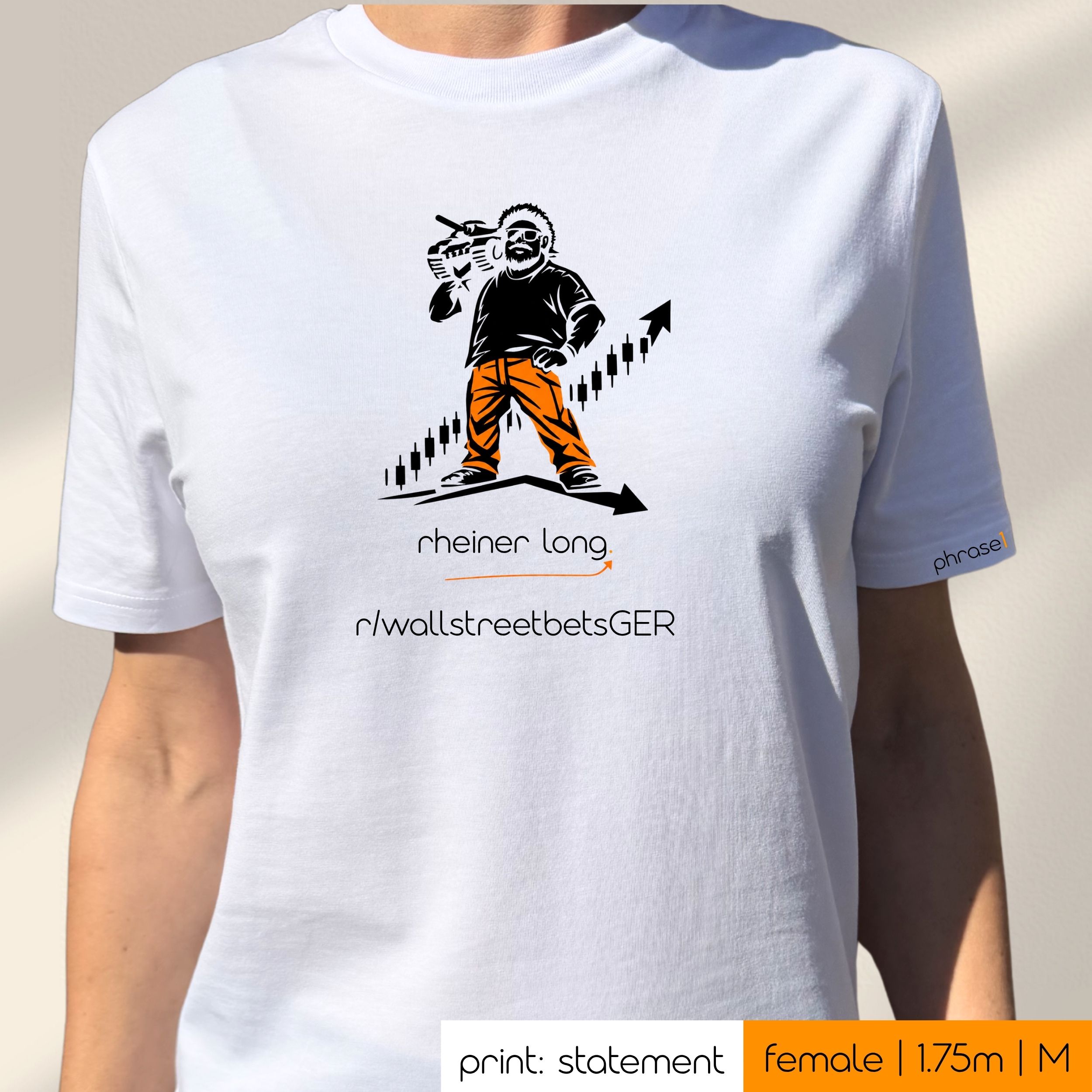 Premium T-Shirt mit Spruch "rheiner long." und Visual Premium T-Shirt mit Spruch "rheiner long." und Visual