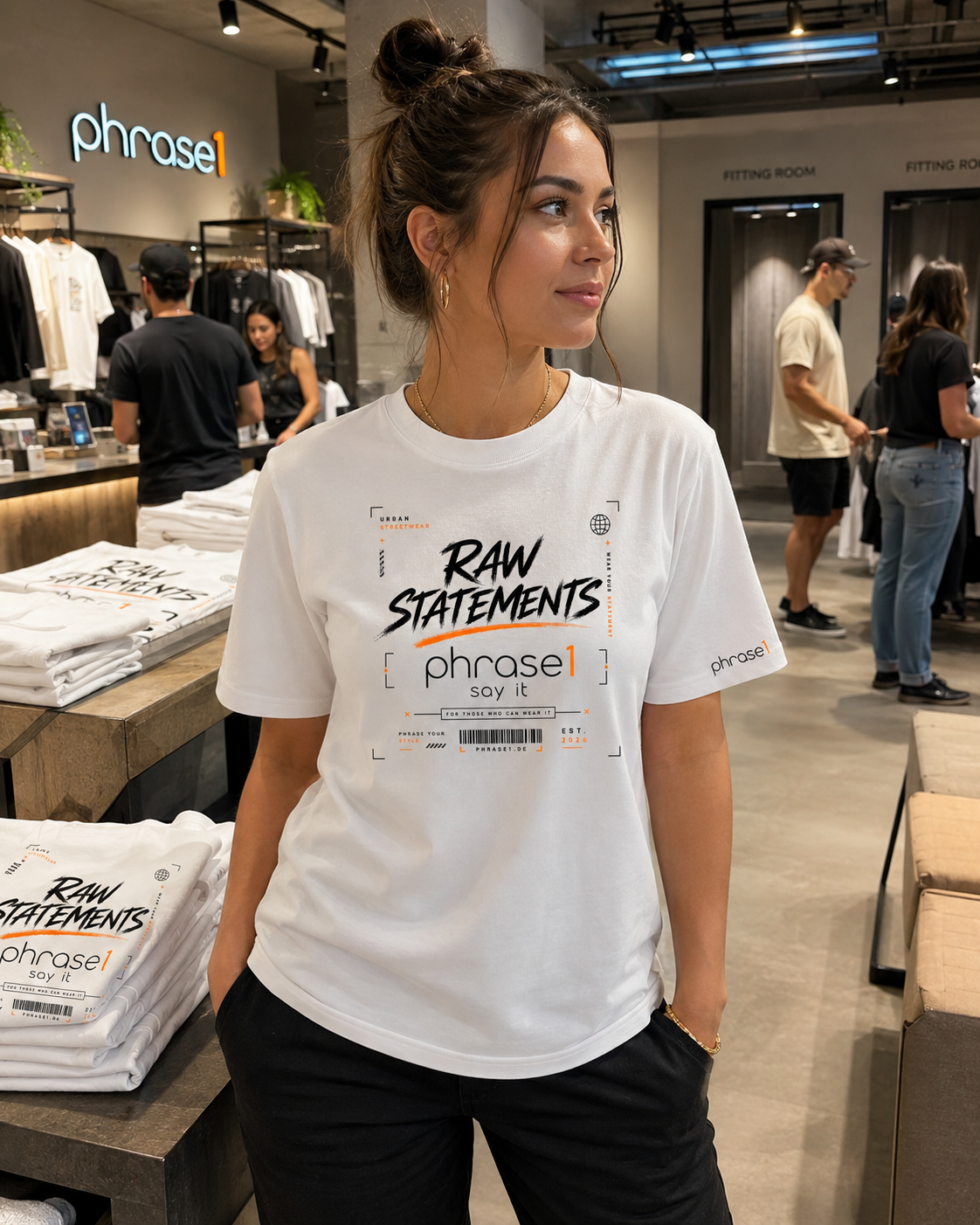Premium T-Shirt mit Visual "p1 streetwear - raw statements" Premium T-Shirt mit Visual "p1 streetwear - raw statements"