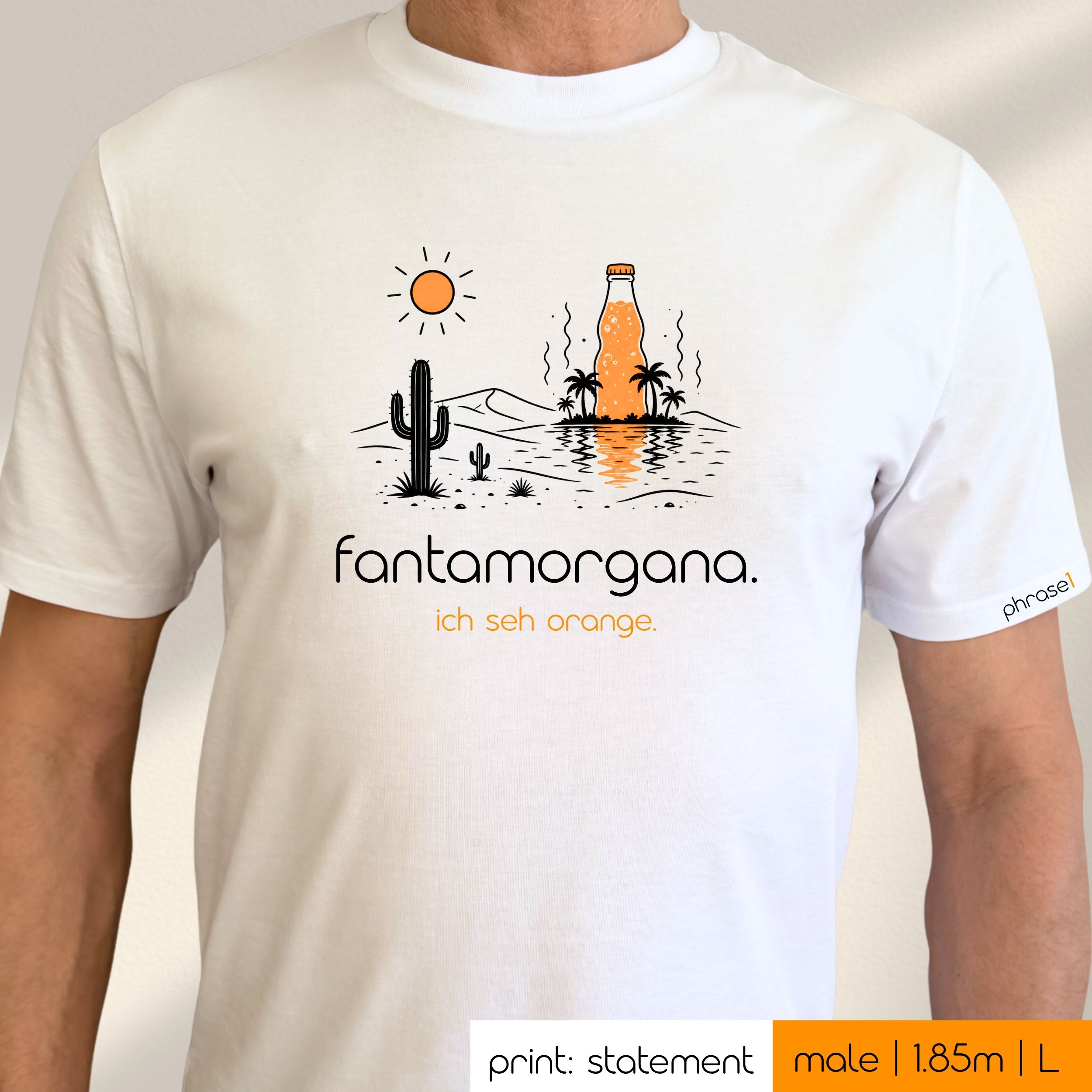 Premium T-Shirt mit Spruch "fantamorgana." und Visual