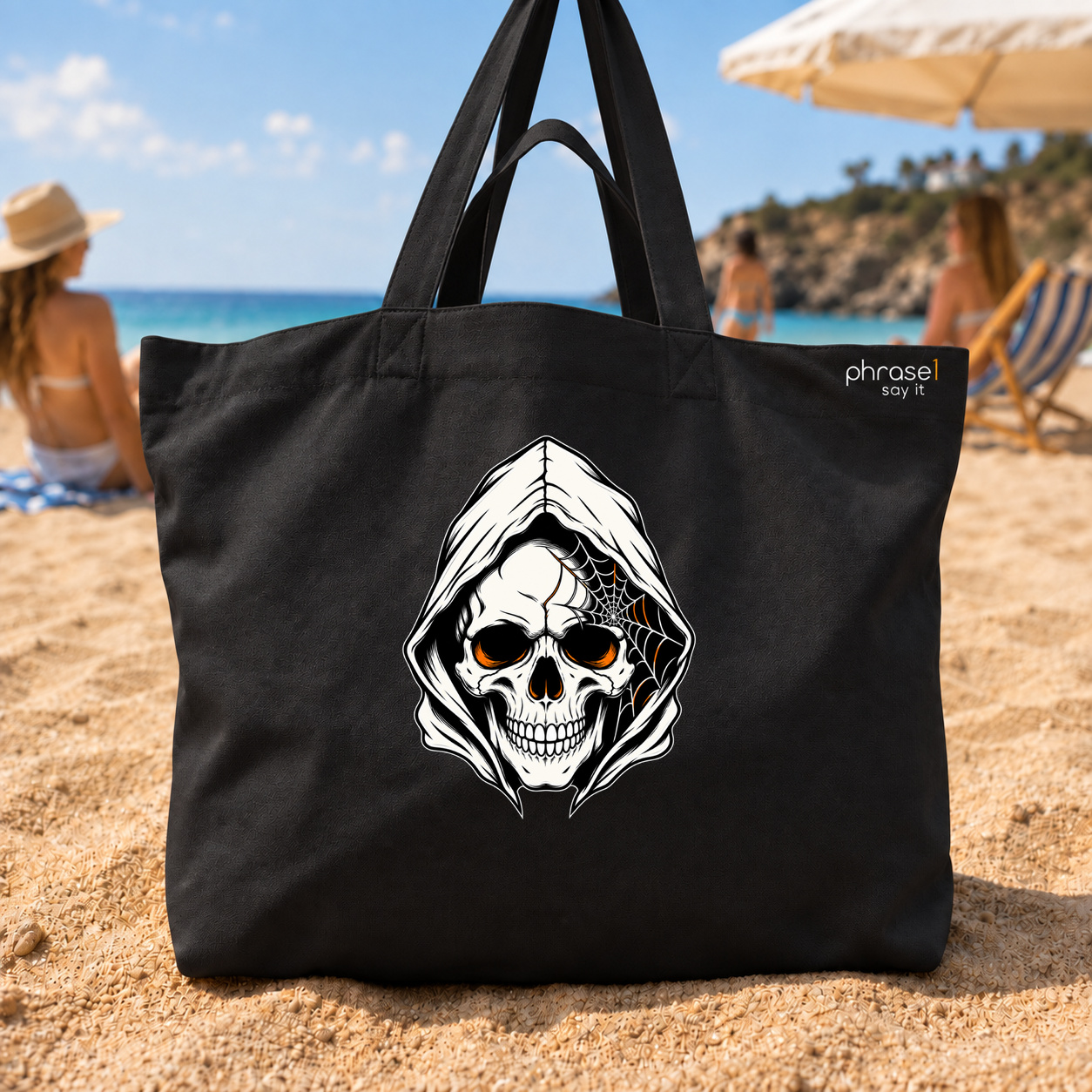 Big Shopper "Totenkopf mit Kapuze und Spinnennetz" Big Shopper "Totenkopf mit Kapuze und Spinnennetz"
