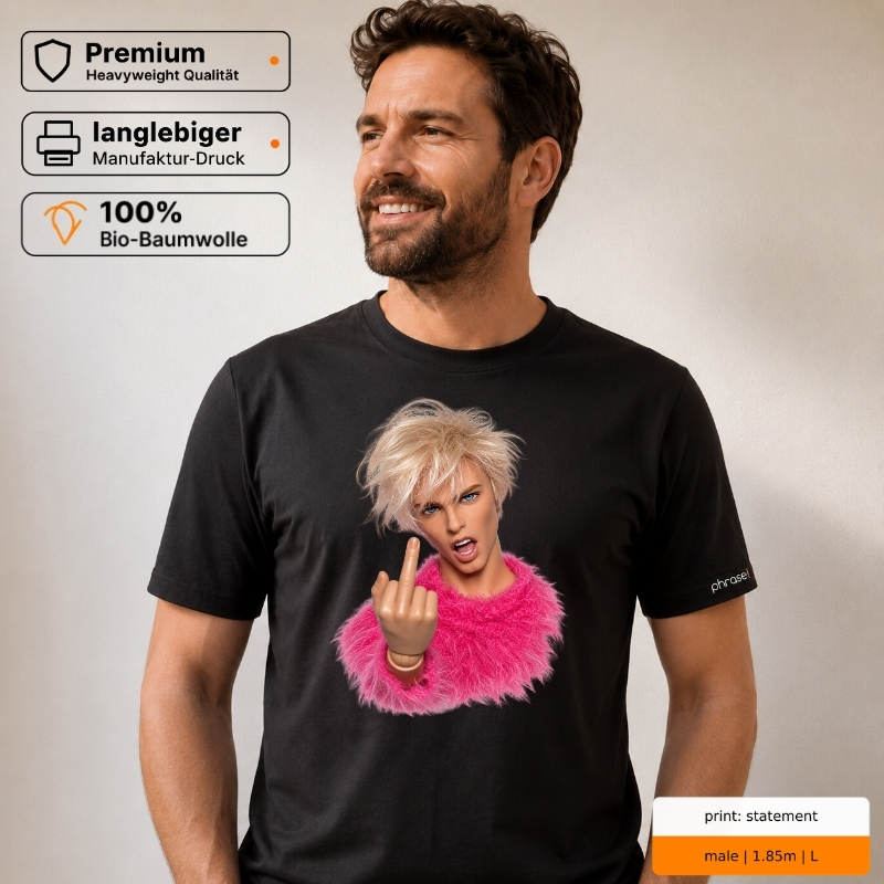Premium T-Shirt mit rebellischem männlichem Puppen-Motiv