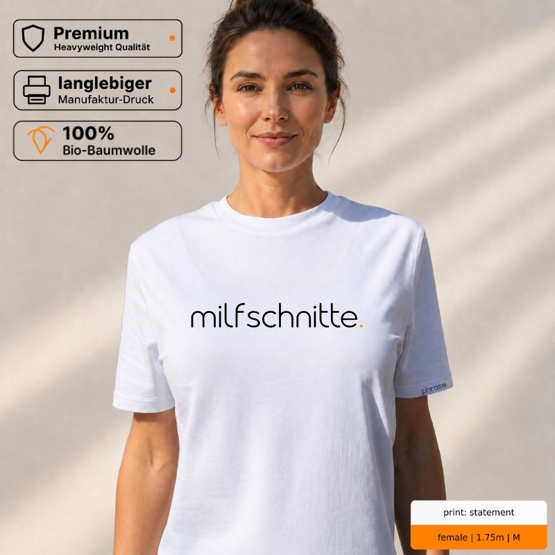 Premium T-Shirt mit „milfschnitte.“ Statement Premium T-Shirt mit „milfschnitte.“ Statement