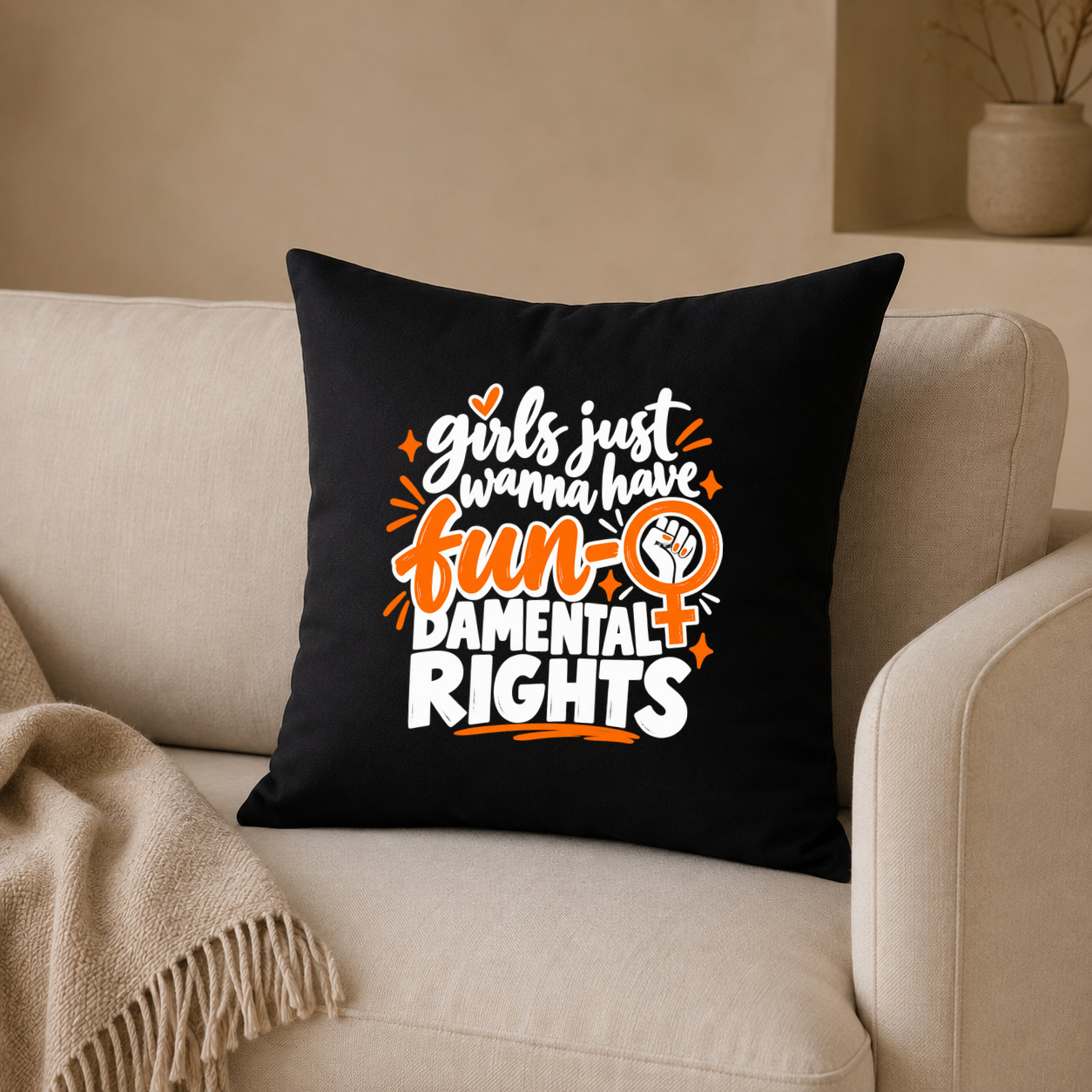 Kissenhülle „girls just wanna have fundamental rights.“