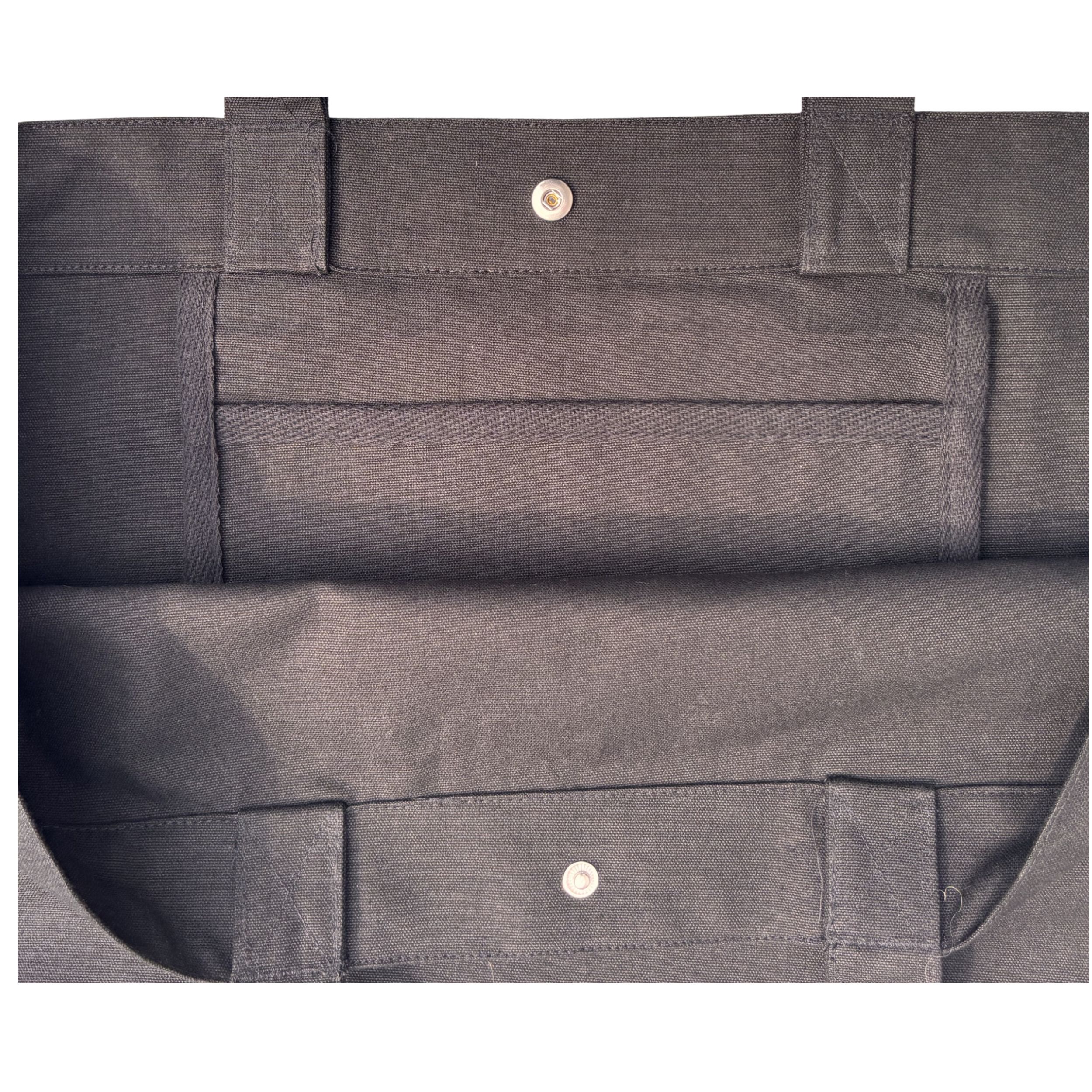 Innentasche & Druckknopf Blau