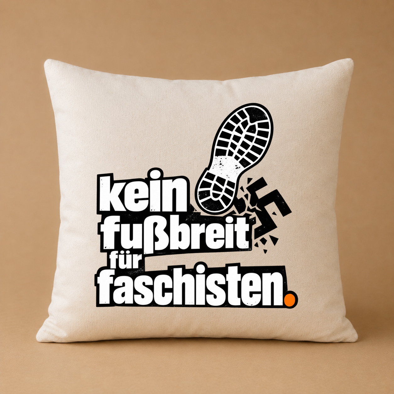 Kissenhülle „kein fußbreit für faschisten.“ Kissenhülle „kein fußbreit für faschisten.“