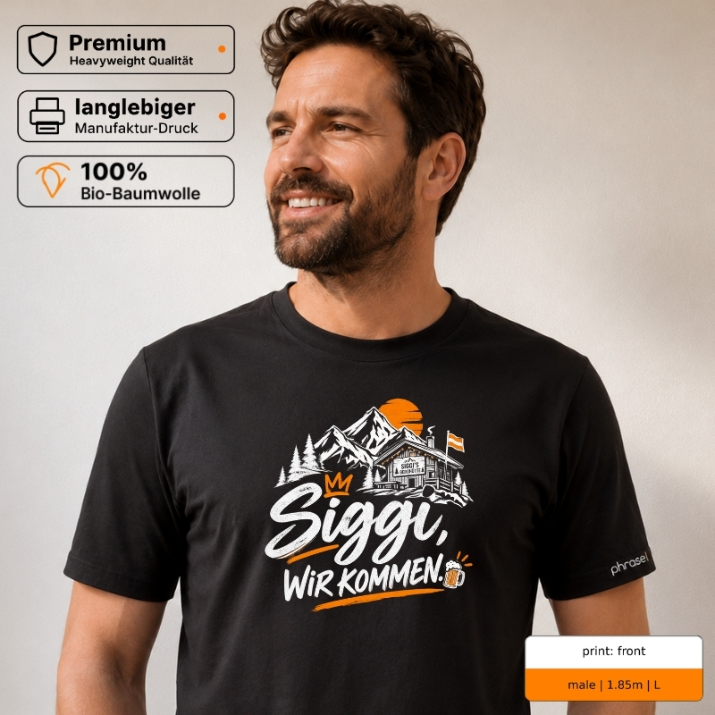 Premium T-Shirt mit „Siggi. WIR KOMMEN.“ Willingen-Motiv