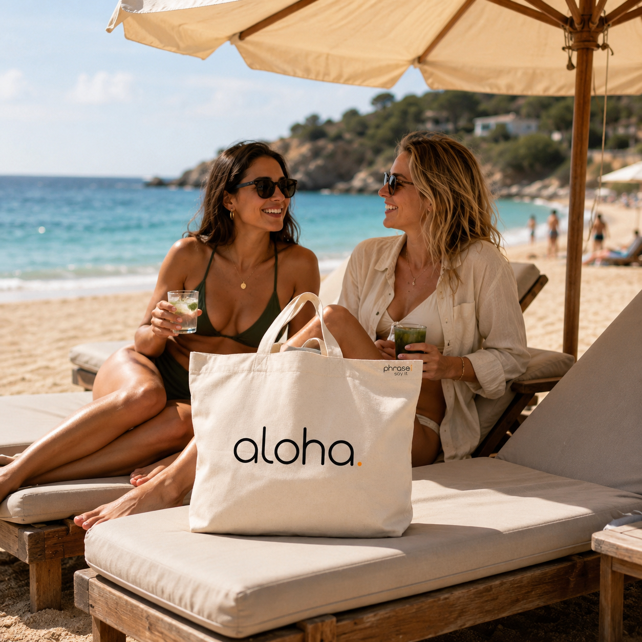 Premium Shopper mit Spruch „aloha." Premium Shopper mit Spruch „aloha."