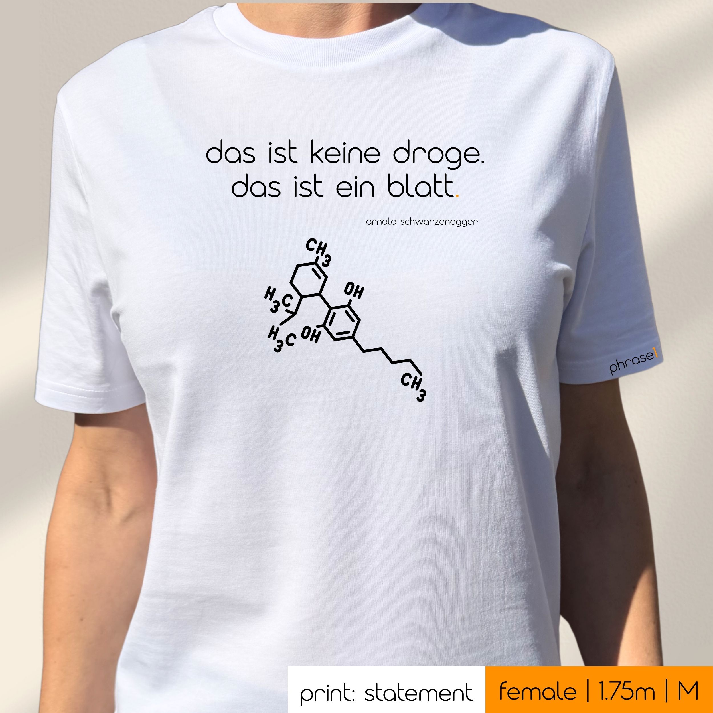 Premium T-Shirt mit Spruch "das ist keine droge. das ist ein blatt." und Visual chemische Formel Premium T-Shirt mit Spruch "das ist keine droge. das ist ein blatt." und Visual chemische Formel