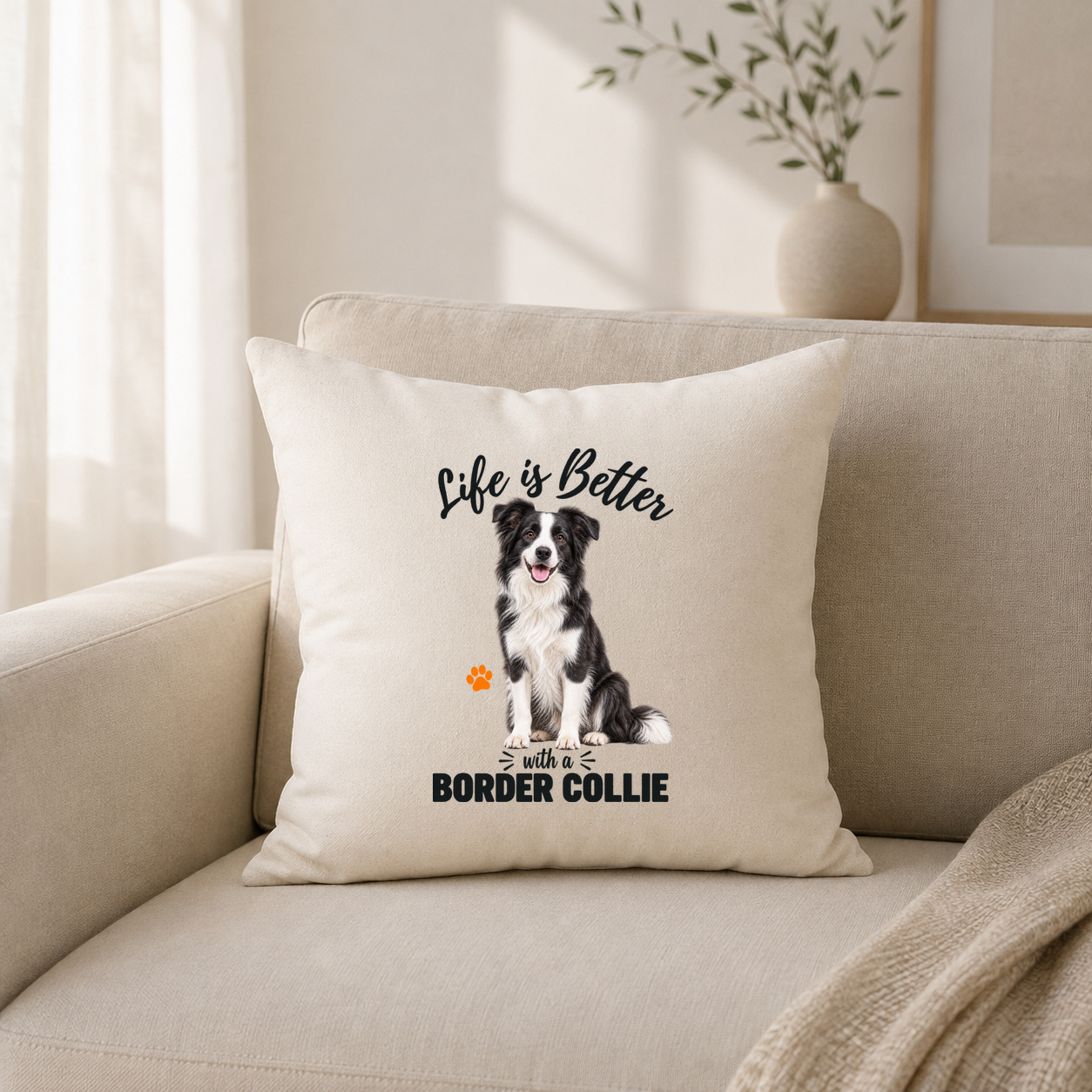 Life is Better with a Border Collie Kissenhülle