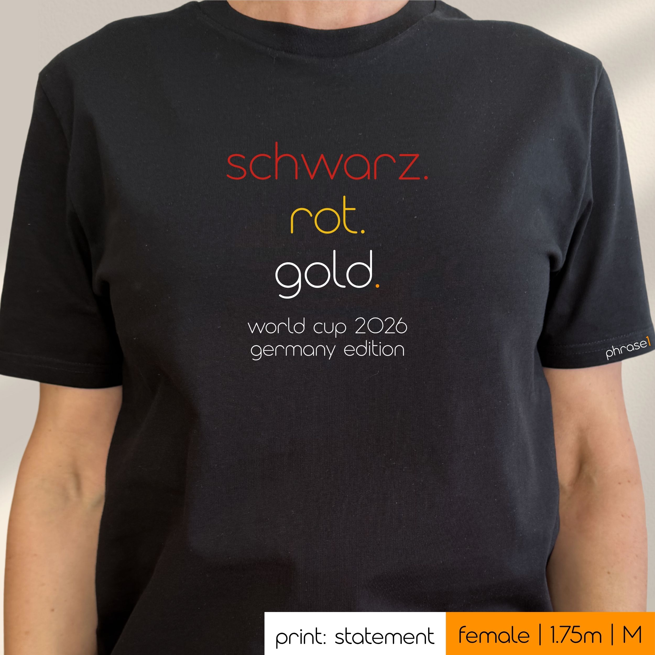 Premium T-Shirt mit Spruch "schwarz.rot.gold" und Visual