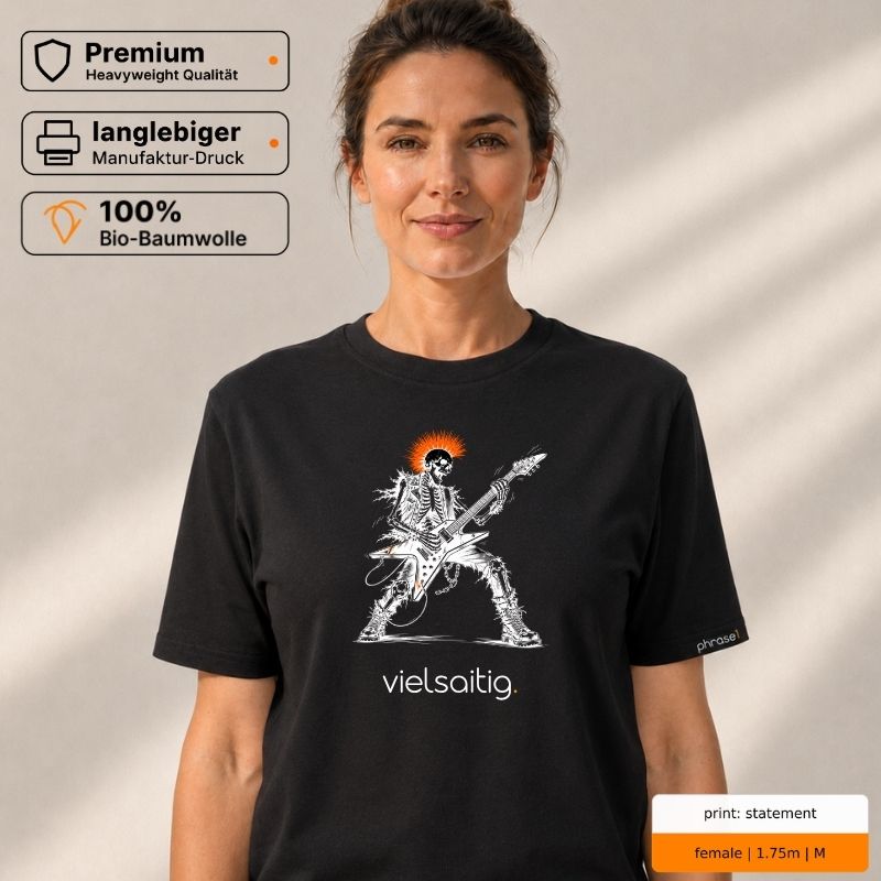 Premium T-Shirt mit Visual "Punk playing Guitar" vielsaitig. Premium T-Shirt mit Visual "Punk playing Guitar" vielsaitig.