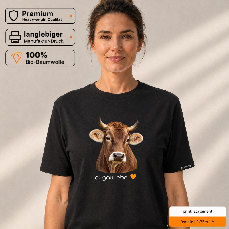 Premium T-Shirt "Allgäuer Braunvieh mit Herz"