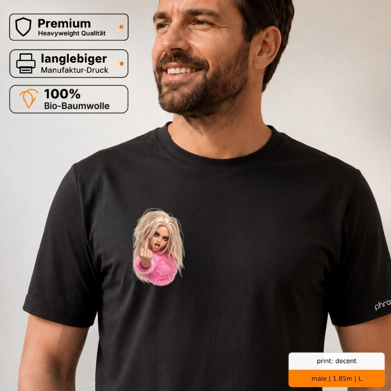 Premium T-Shirt mit rebellischem Puppen-Motiv