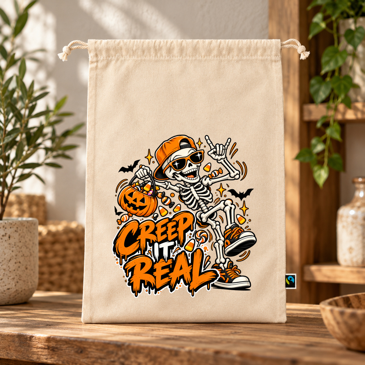 Zuziehbeutel „creep it real.“ Zuziehbeutel „creep it real.“