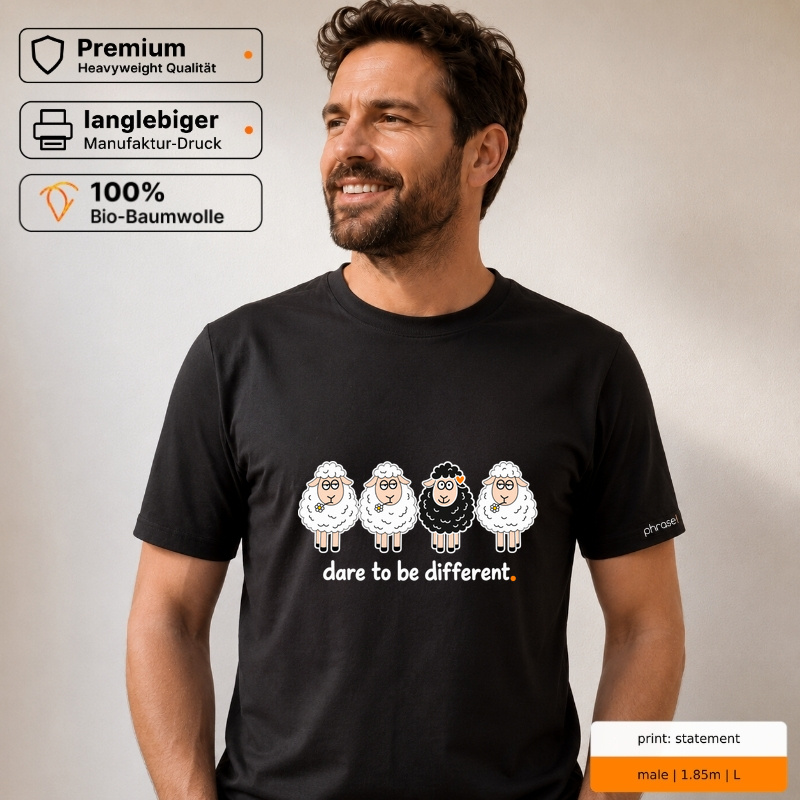 Premium T-Shirt „dare to be different.“