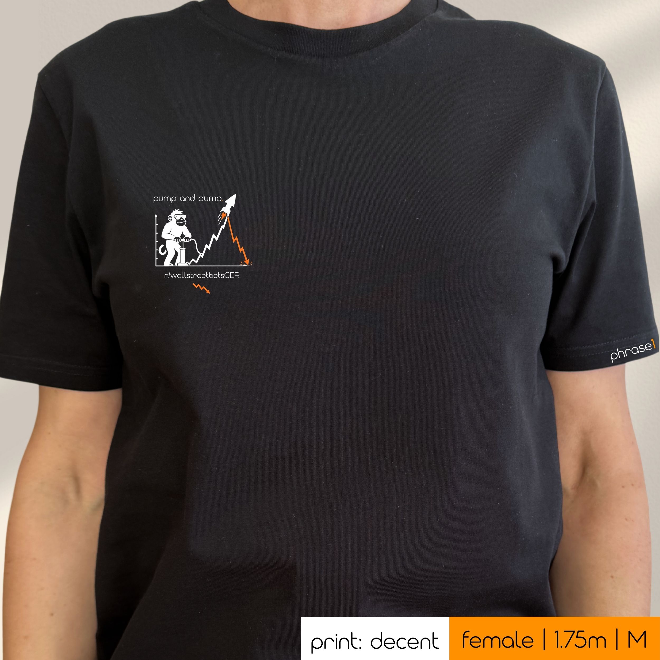 Premium T-Shirt mit Spruch "pump and dump" und Visual Premium T-Shirt mit Spruch "pump and dump" und Visual