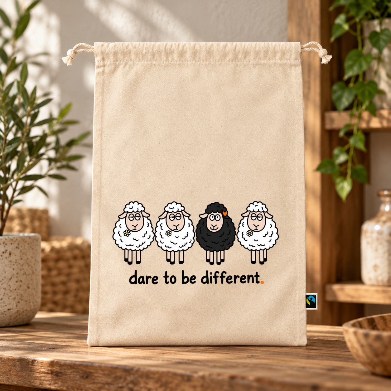 Zuziehbeutel „dare to be different.“