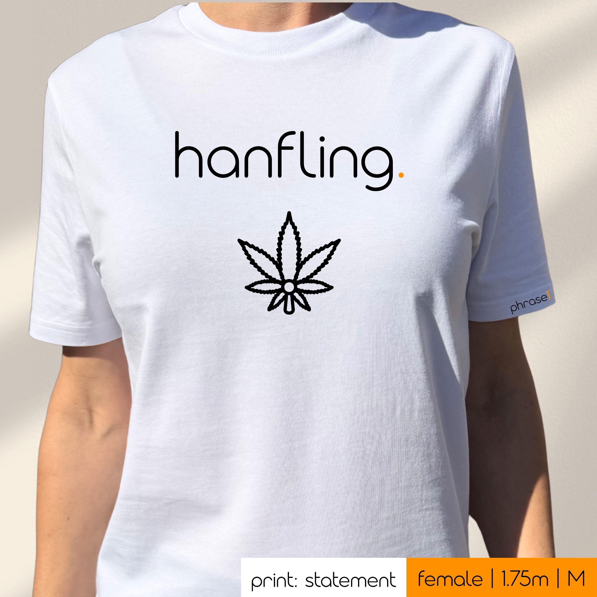 Premium T-Shirt mit Spruch „hanfling." mit Visual Cannabispflanze Premium T-Shirt mit Spruch „hanfling." mit Visual Cannabispflanze