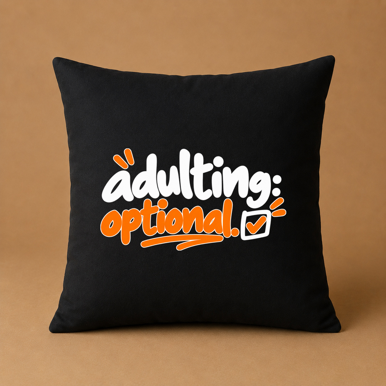 Kissenhülle „adulting optional.“ Kissenhülle „adulting optional.“