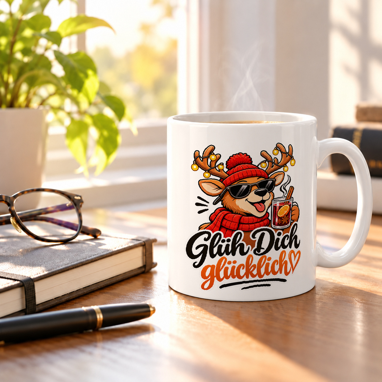 Tasse „Glüh Dich glücklich.“