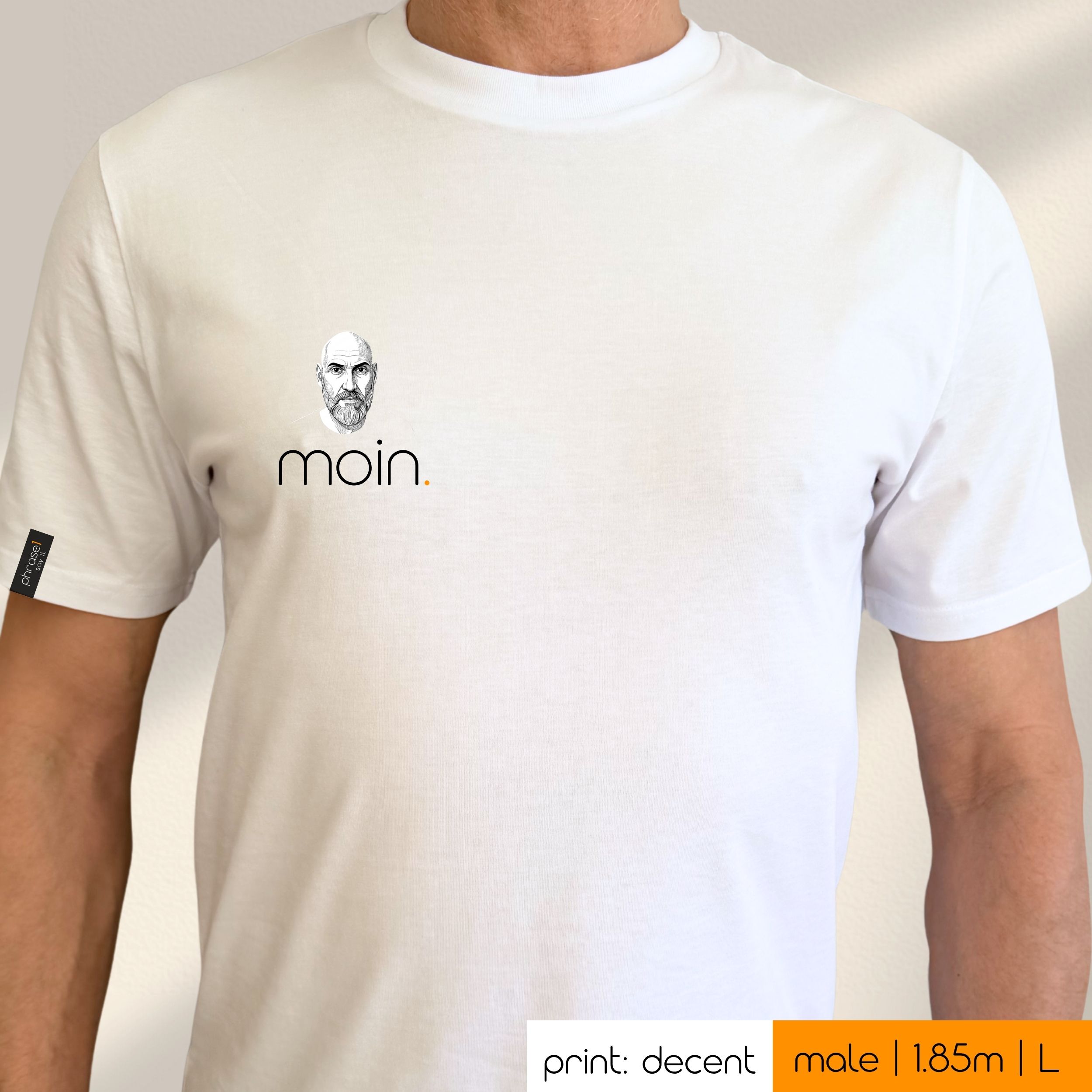 Premium T-Shirt mit Spruch "moin." und Visual nordic man Premium T-Shirt mit Spruch "moin." und Visual nordic man