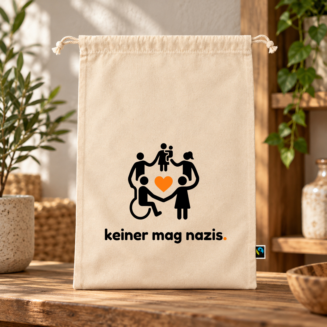 Zuziehbeutel „keiner mag nazis.“
