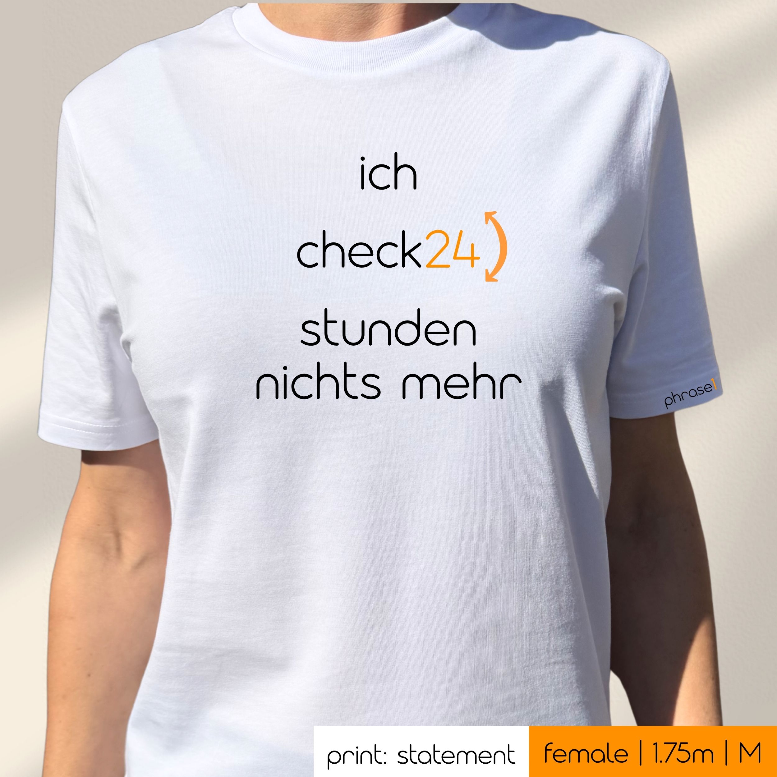 Premium T-Shirt mit Spruch "ich check24 stunden nichts mehr"