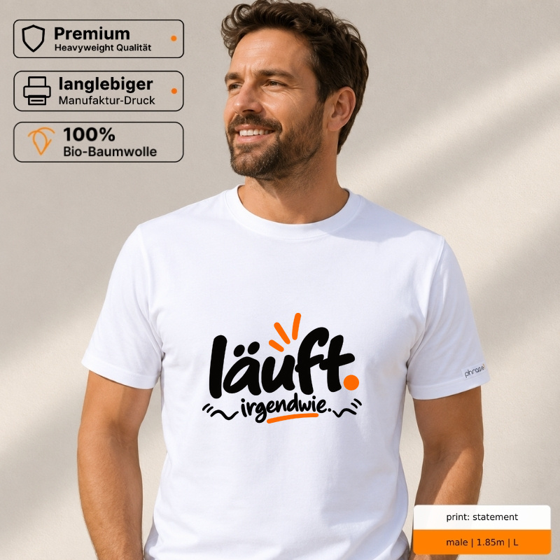 Premium T-Shirt „läuft. irgendwie.“