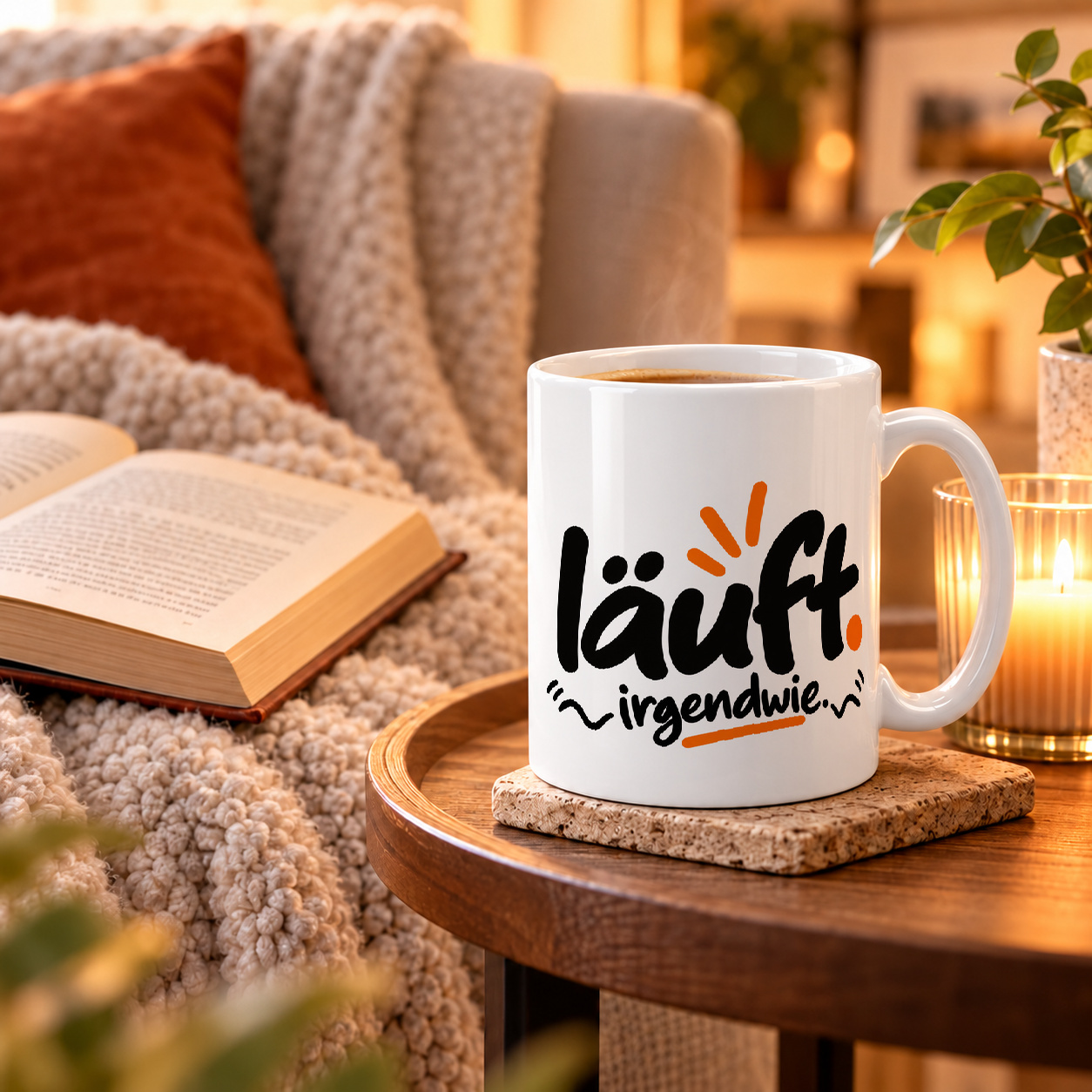 Tasse „läuft. irgendwie.“ Tasse „läuft. irgendwie.“