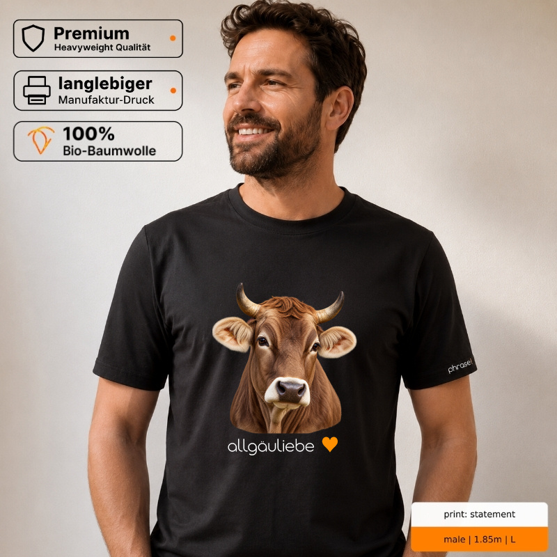 Premium T-Shirt "Allgäuer Braunvieh mit Herz"