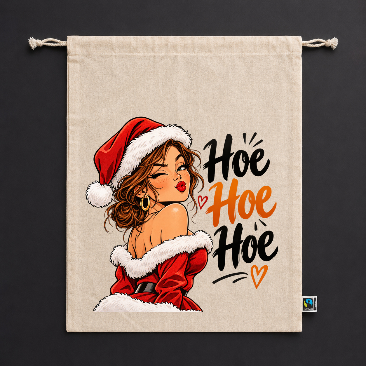 Zuziehbeutel „Hoe Hoe Hoe.“ Zuziehbeutel „Hoe Hoe Hoe.“